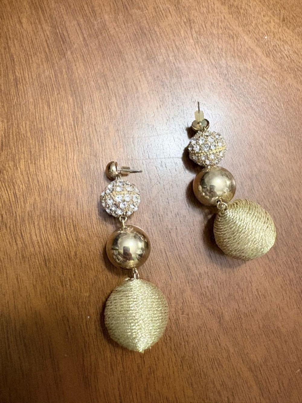 Gold Crystal Drop Statement Earrings